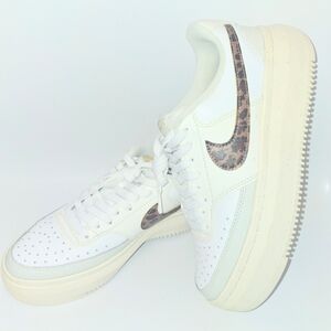 NIKE COURT VISION ALTA Leopard Platform White/Bone Retro 80s Women's Size 10 Y2K